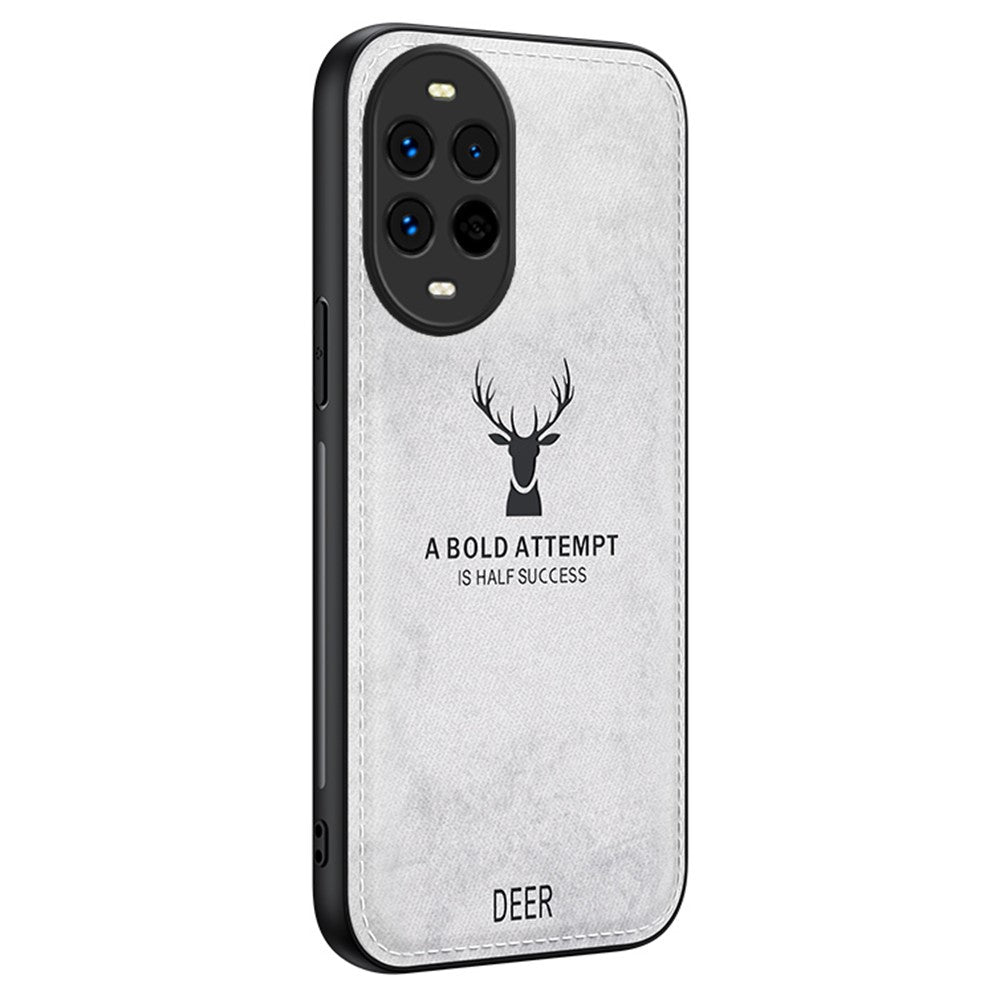 Coque hybride en cuir PU pour Huawei Nova 13 Pro 5G, motif cerf, texture tissu 