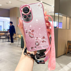 KADEM For Huawei nova 13 Case Flower Pattern TPU Gradient Phone Cover with Lanyards