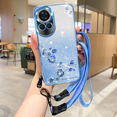 KADEM For Huawei nova 13 Case Flower Pattern TPU Gradient Phone Cover with Lanyards