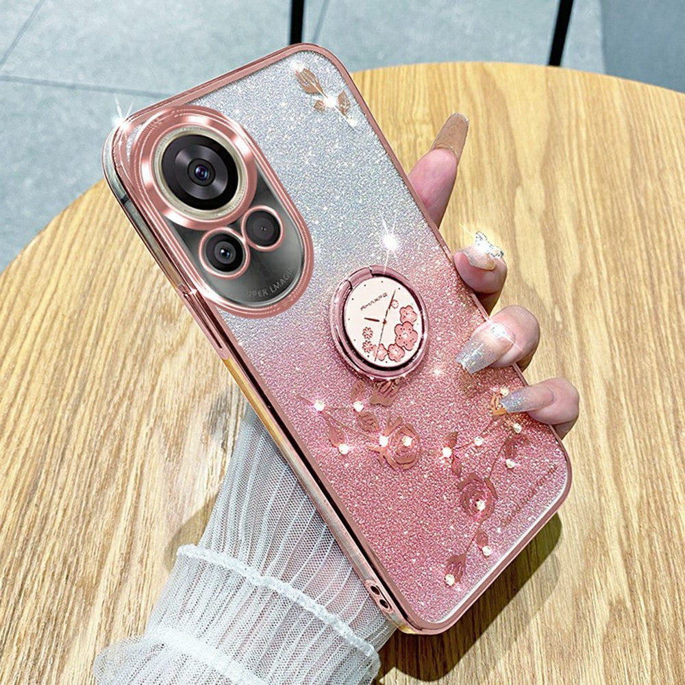 KADEM For Huawei nova 13 Case Ring Kickstand TPU Flowers Phone Cover Gradient Glitter