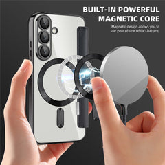 Coque en cuir pour Samsung Galaxy S25 compatible avec MagSafe et blocage RFID