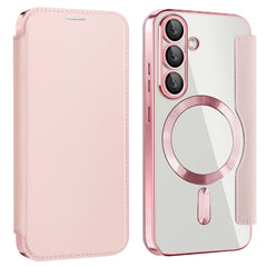 Coque en cuir pour Samsung Galaxy S25 compatible avec MagSafe et blocage RFID
