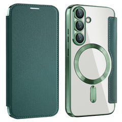 Coque en cuir pour Samsung Galaxy S25 compatible avec MagSafe et blocage RFID