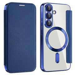 Coque en cuir pour Samsung Galaxy S25 compatible avec MagSafe et blocage RFID