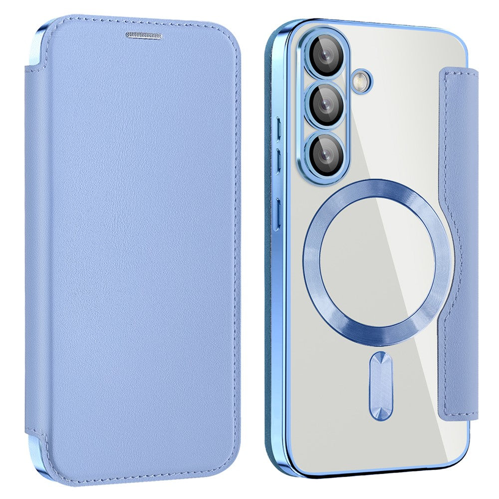 Coque en cuir pour Samsung Galaxy S25 compatible avec MagSafe et blocage RFID