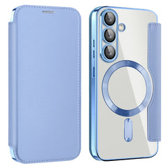 Coque en cuir pour Samsung Galaxy S25 compatible avec MagSafe et blocage RFID