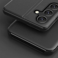 Für Samsung Galaxy S25 Hülle Sichtfenster PU Leder Stand Cover 