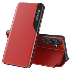 Für Samsung Galaxy S25 Hülle Sichtfenster PU Leder Stand Cover 