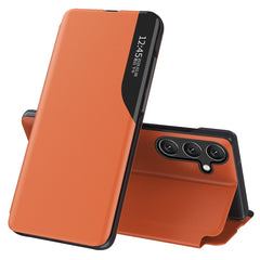 Für Samsung Galaxy S25 Hülle Sichtfenster PU Leder Stand Cover 
