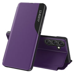 Für Samsung Galaxy S25 Hülle Sichtfenster PU Leder Stand Cover 