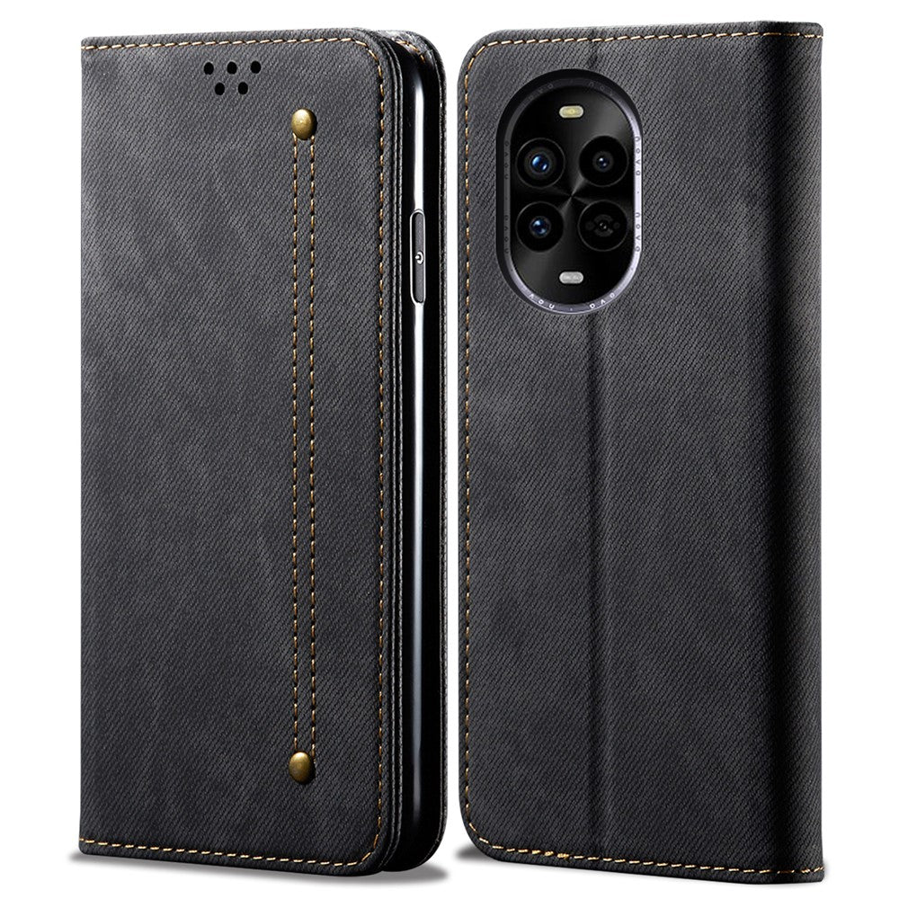 Coque en cuir anti-rayures pour Huawei Nova 13 Pro 5G, texture jean, support 