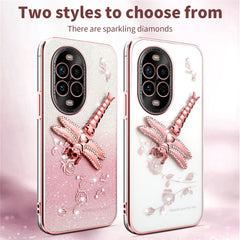 Coque KADEM pour Huawei Nova 13 Pro 5G, motif libellule, béquille, TPU, fleurs, paillettes 