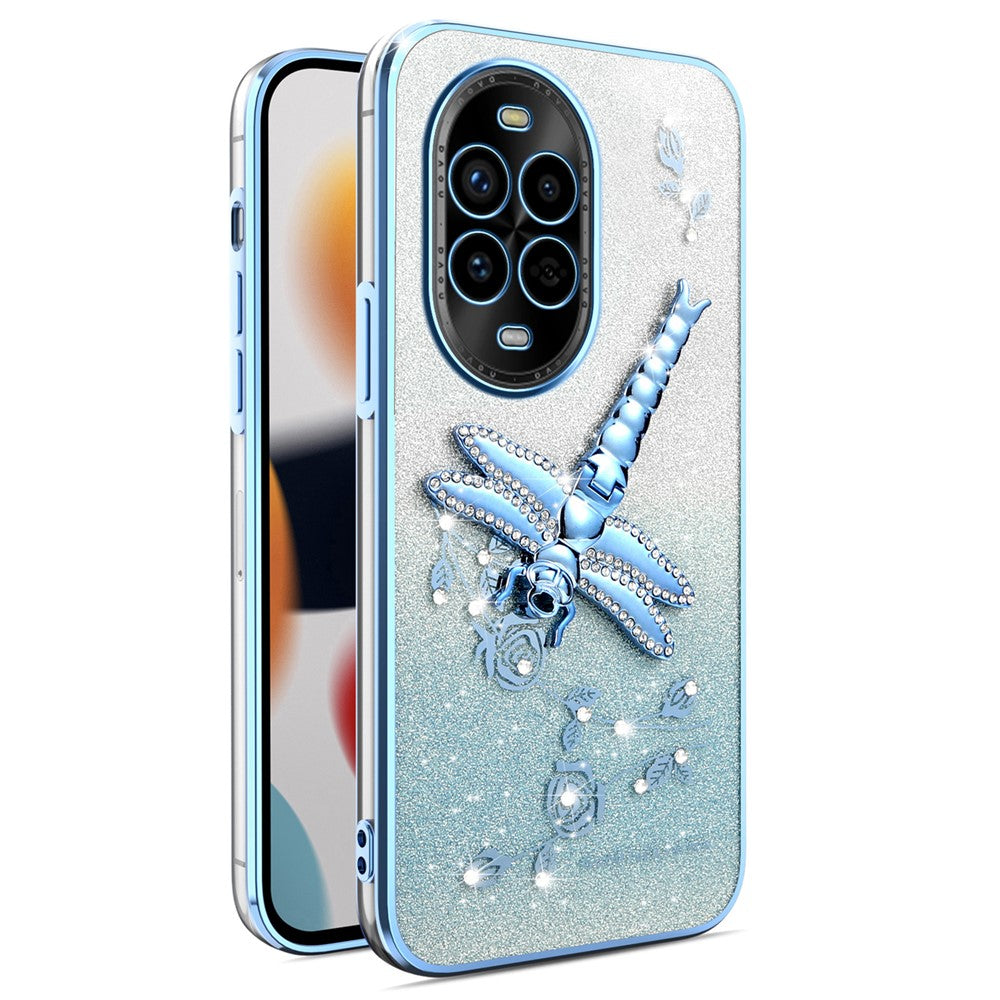 Coque KADEM pour Huawei Nova 13 Pro 5G, motif libellule, béquille, TPU, fleurs, paillettes 