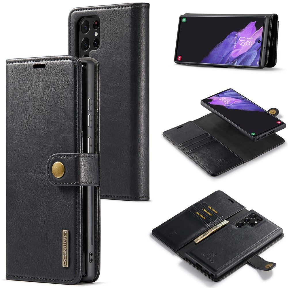 DG.MING for Samsung Galaxy S25 Ultra Case Detachable Split Leather Phone Cover - TechGearPal
