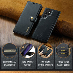 DG.MING for Samsung Galaxy S25 Ultra Case Detachable Split Leather Phone Cover
