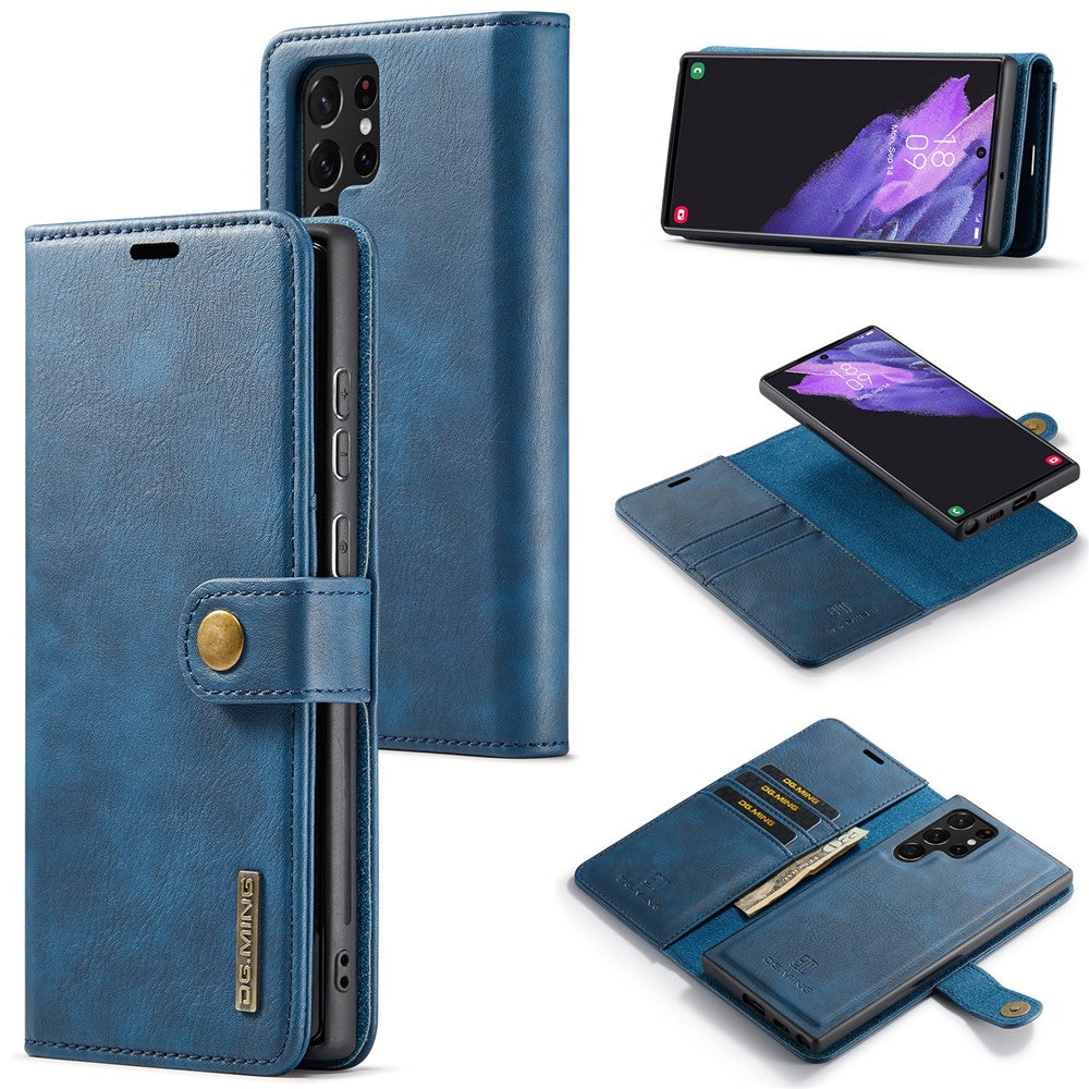 DG.MING for Samsung Galaxy S25 Ultra Case Detachable Split Leather Phone Cover