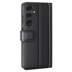 For Samsung Galaxy S25 Case Genuine Split Leather Phone Cover with Wallet Stand