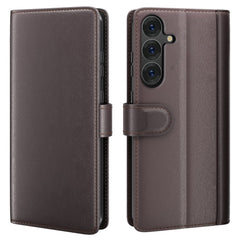 For Samsung Galaxy S25 Case Genuine Split Leather Phone Cover with Wallet Stand