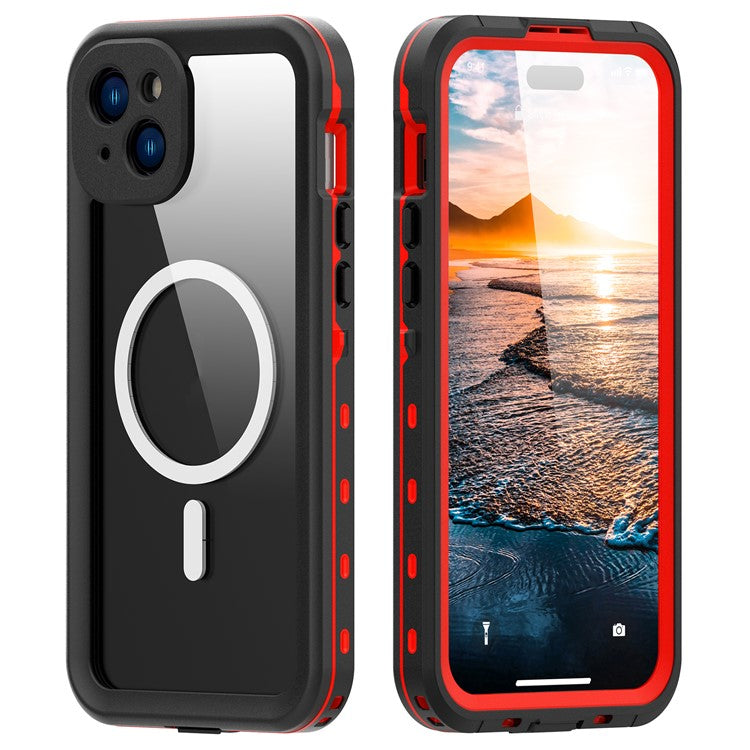 REDPEPPER Dot+ Series For iPhone 15 Plus Phone Case Compatible with MagSafe IP68 Waterproof Clear Phone Cove - TechGearPal