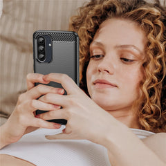 Für Samsung Galaxy A36 5G / A56 5G Hülle Kohlefasertextur gebürstet Anti-Fingerabdruck-Telefonrückseite 