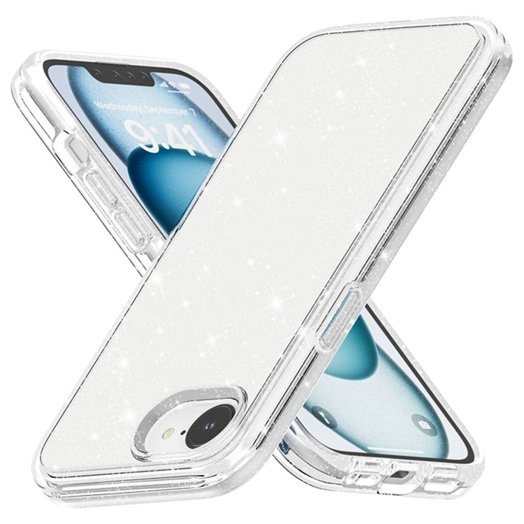 For iPhone 16e Case Thickened Shockproof TPU + PC Glitter Back Cover - TechGearPal