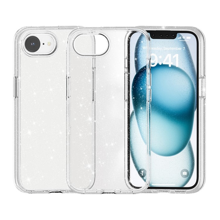 For iPhone 16e Case Thickened Shockproof TPU + PC Glitter Back Cover - TechGearPal