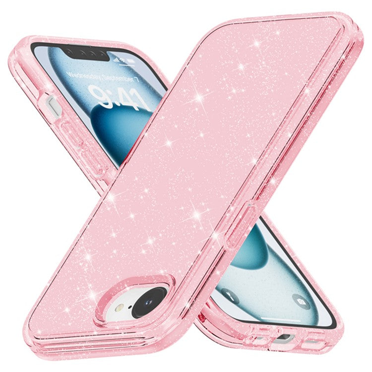 For iPhone 16e Case Thickened Shockproof TPU + PC Glitter Back Cover - TechGearPal