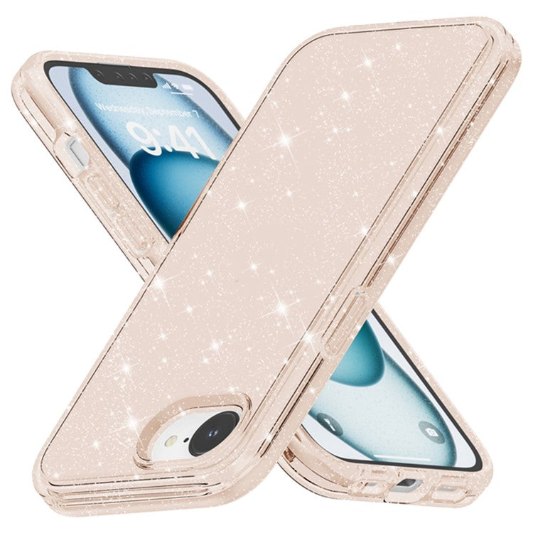 For iPhone 16e Case Thickened Shockproof TPU + PC Glitter Back Cover - TechGearPal