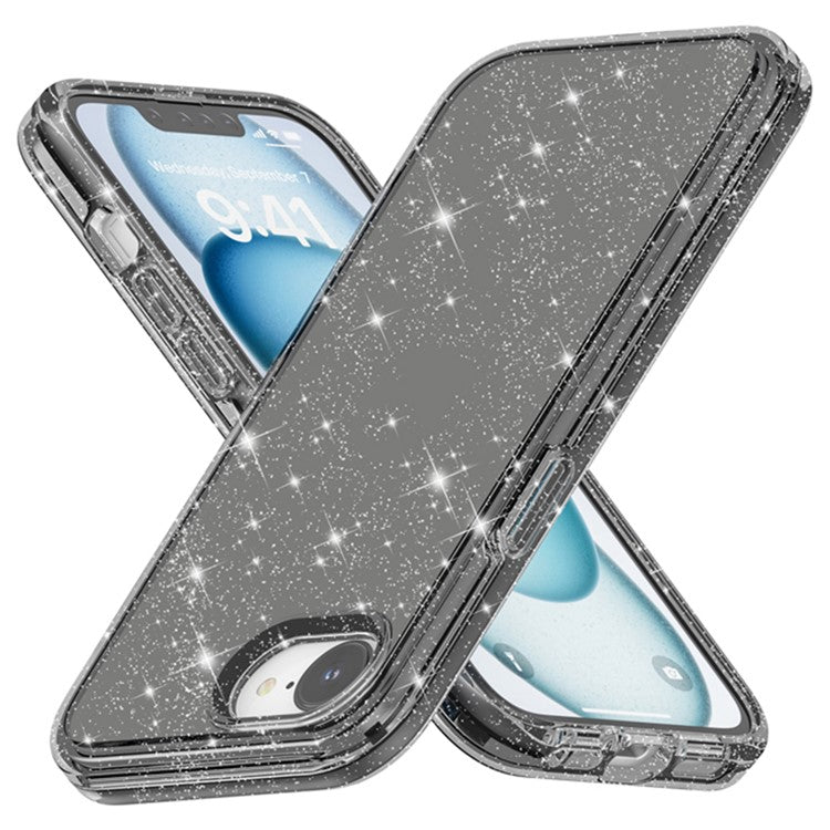 For iPhone 16e Case Thickened Shockproof TPU + PC Glitter Back Cover - TechGearPal
