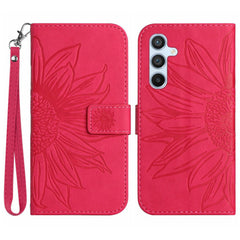 For Samsung Galaxy A56 5G / M56 5G Case Sunflower Imprint Leather Wallet Phone Cover with Wrist Strap