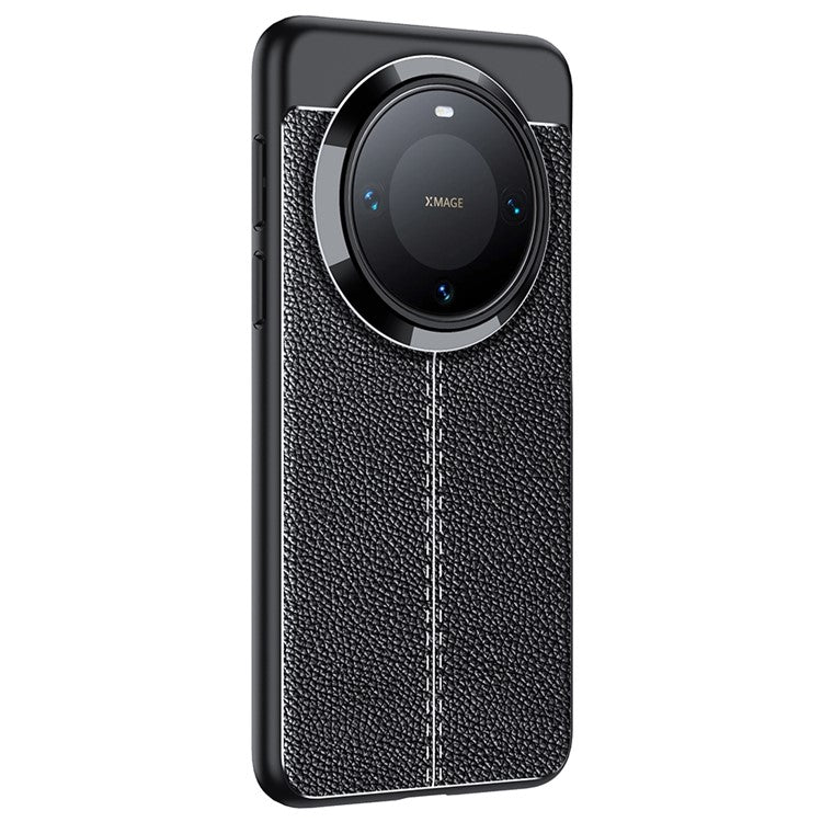 For Huawei Mate 70 Case Litchi Texture TPU Flexible Phone Cover, Black - TechGearPal