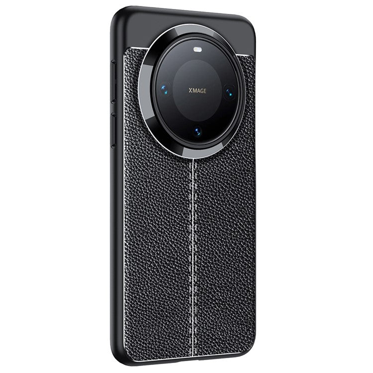 For Huawei Mate 70 Pro+ / 70 Pro Case Litchi Texture TPU Flexible Phone Cover, Black - TechGearPal