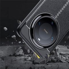 For Huawei Mate 70 Pro+ / 70 Pro Case Litchi Texture TPU Flexible Phone Cover, Black - TechGearPal