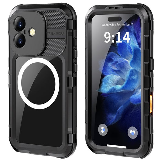 SHELLBOX M Series For iPhone 16 IP68 Waterproof Case Metal Diving Phone Cover Compatible with MagSaf