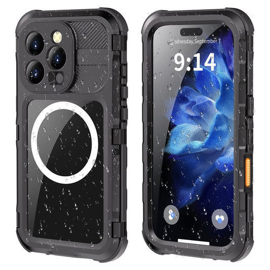 SHELLBOX M Series For iPhone 16 Pro IP68 Waterproof Case Metal Diving Phone Cover Compatible with MagSaf
