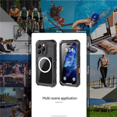 SHELLBOX M Series For iPhone 16 Pro IP68 Waterproof Case Metal Diving Phone Cover Compatible with MagSaf - TechGearPal