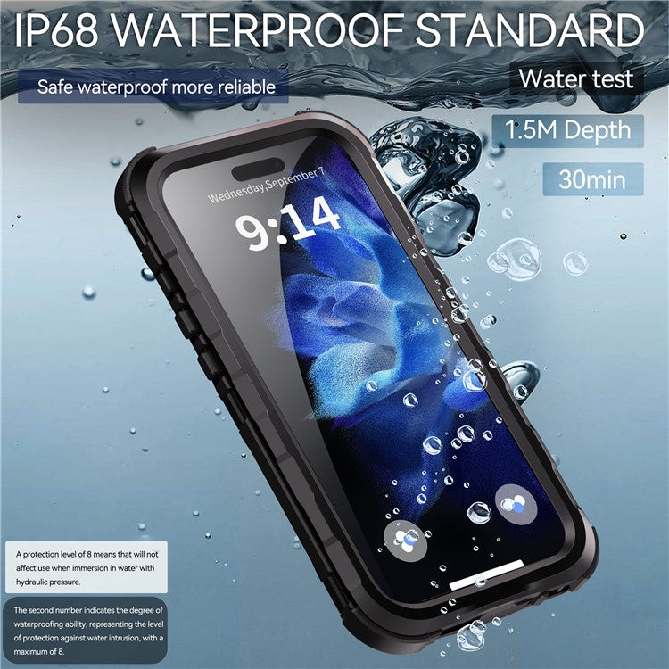 SHELLBOX M Series For iPhone 16 Pro IP68 Waterproof Case Metal Diving Phone Cover Compatible with MagSaf