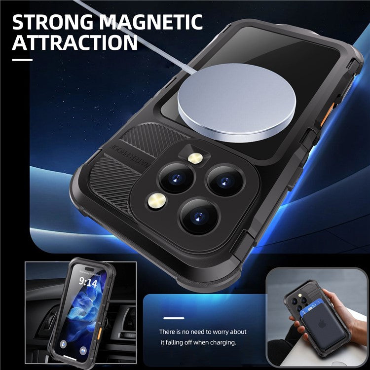 SHELLBOX M Series For iPhone 16 Pro IP68 Waterproof Case Metal Diving Phone Cover Compatible with MagSaf