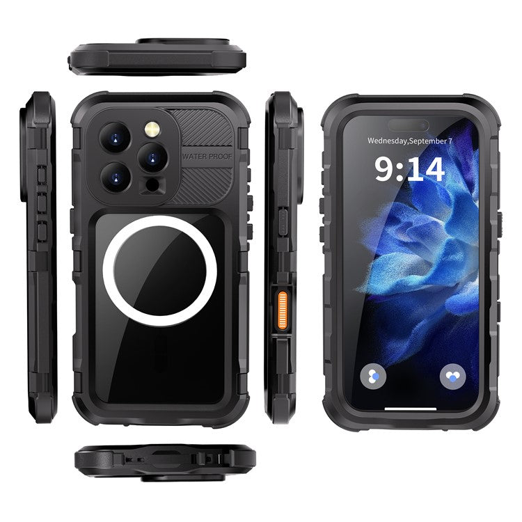 SHELLBOX M Series For iPhone 16 Pro IP68 Waterproof Case Metal Diving Phone Cover Compatible with MagSaf