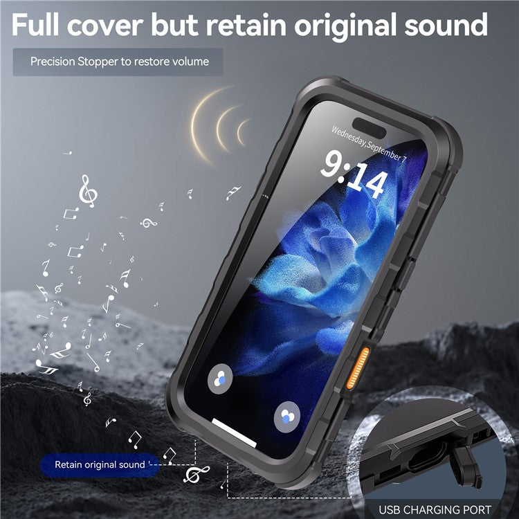SHELLBOX M Series For iPhone 16 Pro IP68 Waterproof Case Metal Diving Phone Cover Compatible with MagSaf