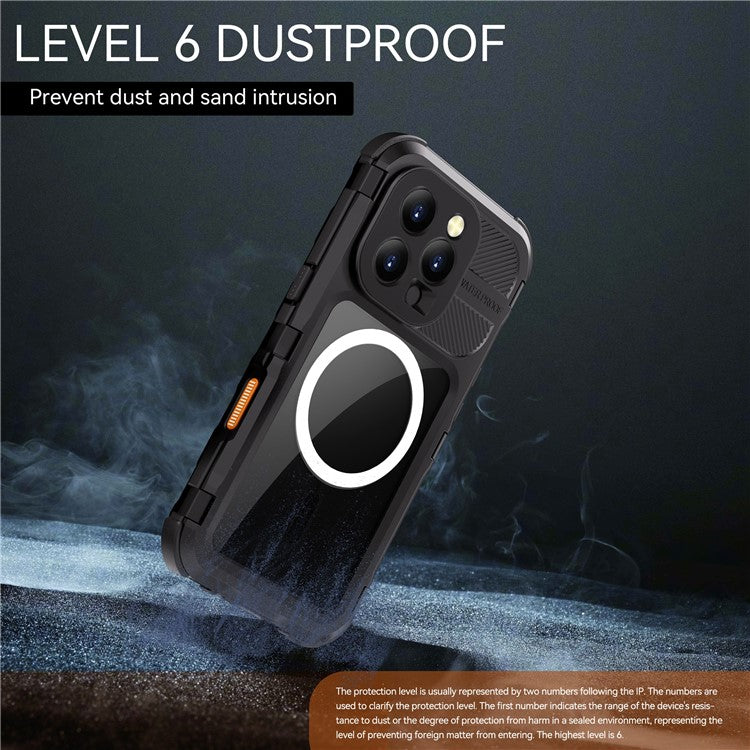 SHELLBOX M Series For iPhone 16 Pro IP68 Waterproof Case Metal Diving Phone Cover Compatible with MagSaf