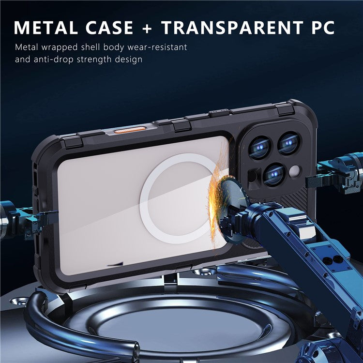 SHELLBOX M Series For iPhone 16 Pro Max IP68 Waterproof Case Metal Diving Phone Cover Compatible with MagSafe - TechGearPal