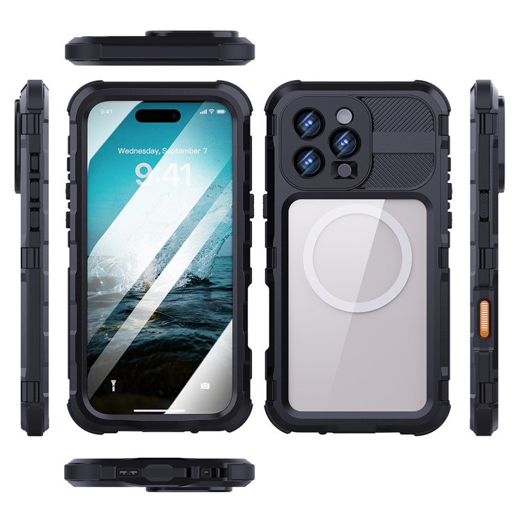 SHELLBOX M Series For iPhone 16 Pro Max IP68 Waterproof Case Metal Diving Phone Cover Compatible with MagSafe - TechGearPal