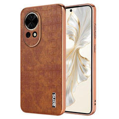 AZNS For Huawei nova 13 5G Case Electroplating Crocodile Texture PU+TPU Phone Cover