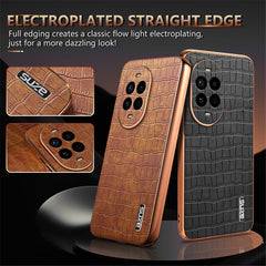 AZNS For Huawei nova 13 Pro 5G Case Electroplating Crocodile Texture PU+TPU Phone Cover