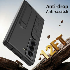 For Samsung Galaxy Z Fold 6 Slim Case Kickstand Wristband PC Phone Cover with Tempered Glass Fil - TechGearPal