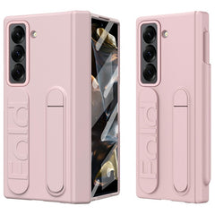 For Samsung Galaxy Z Fold 6 Slim Case Kickstand Wristband PC Phone Cover with Tempered Glass Fil - TechGearPal