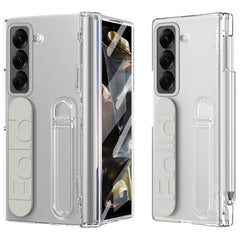 For Samsung Galaxy Z Fold 6 Slim Case Kickstand Wristband PC Phone Cover with Tempered Glass Fil - TechGearPal