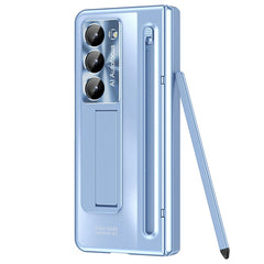 For Samsung Galaxy Z Fold 6 Slim Case Kickstand Hinge PC Phone Cover with Tempered Glass Film, Stylu - TechGearPal