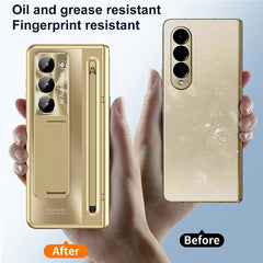 For Samsung Galaxy Z Fold 6 Slim Case Kickstand Hinge PC Phone Cover with Tempered Glass Film, Stylu - TechGearPal